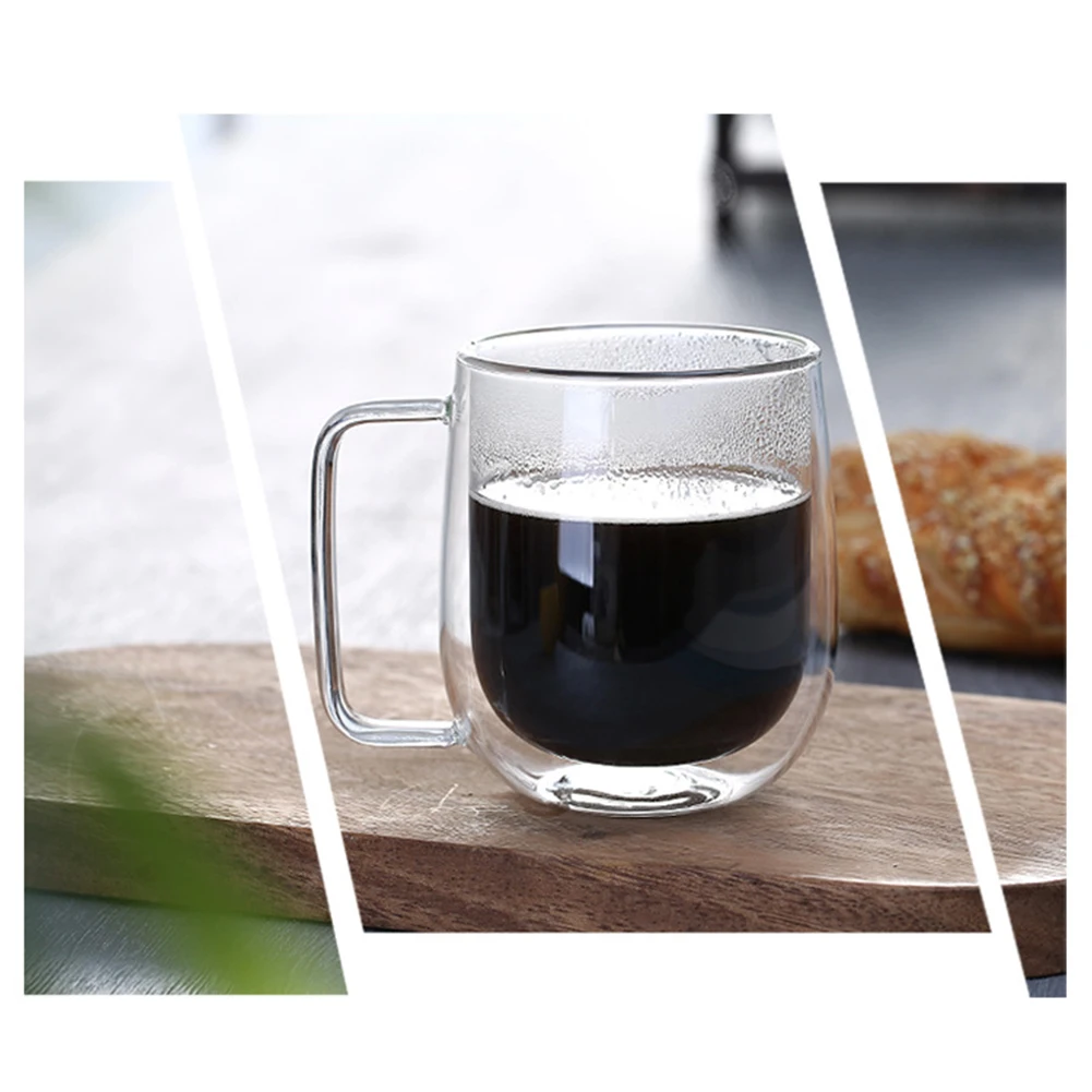 1 шт стеклянная чашка для воды термостойкая прозрачная двойная стенка кофейная чайная стеклянная чашка Изолированная кружка посуда для напитков
