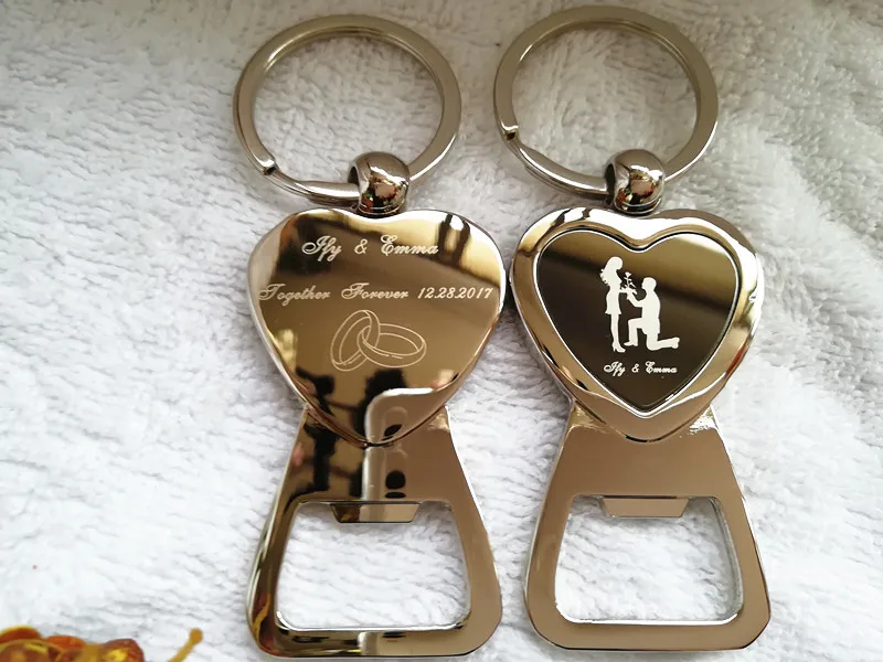

100pc Personalized keyring bottle opener, Multi function folding nail clippers, Personalized Wedding Favor, custom engraved logo