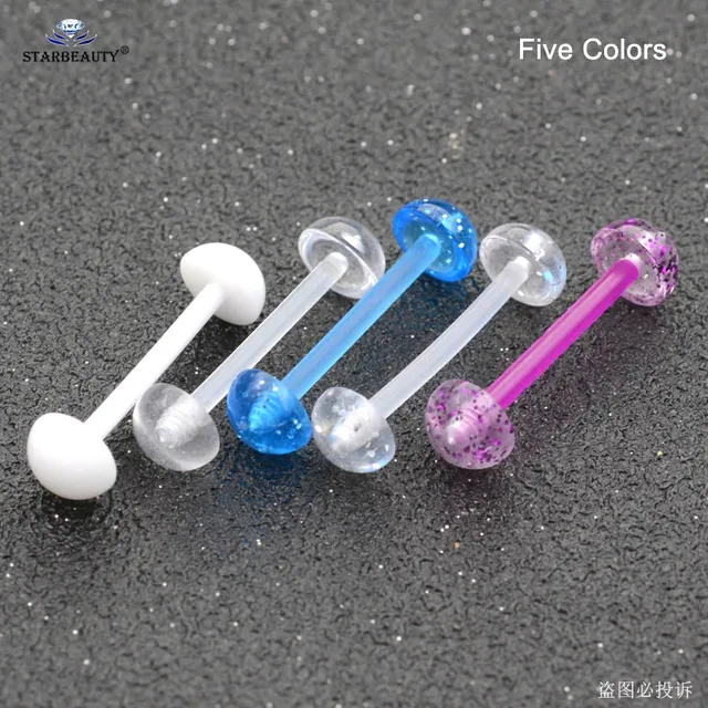 Piercing Lingua Capezzoli Bilanciere Anelli Acciaio 15 Pezzi Piercing In Acciaio 14G 5/8" - Sfere Trasparenti Per Lingua, Bilanciere, Capezzoli Set Piercing Lingua Capezzoli - Foto 7