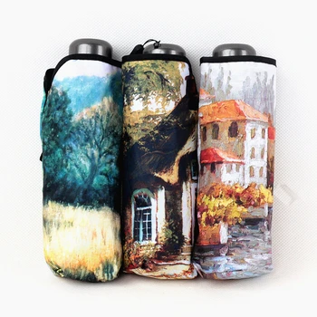 

Mini Pocket Umbrella Women Oil Painting Umbrella Windproof Folding Umbrellas For Men Compact Rain Female Umbrella Sunshade