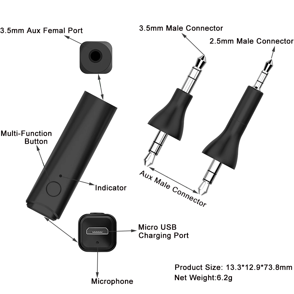 Wireless Bluetooth 5 0 Stereo Handsfree Audio Adapter Music Receiver for Bose OE2 OE2I AE2 AE2I AE2W Around On Ear headphones