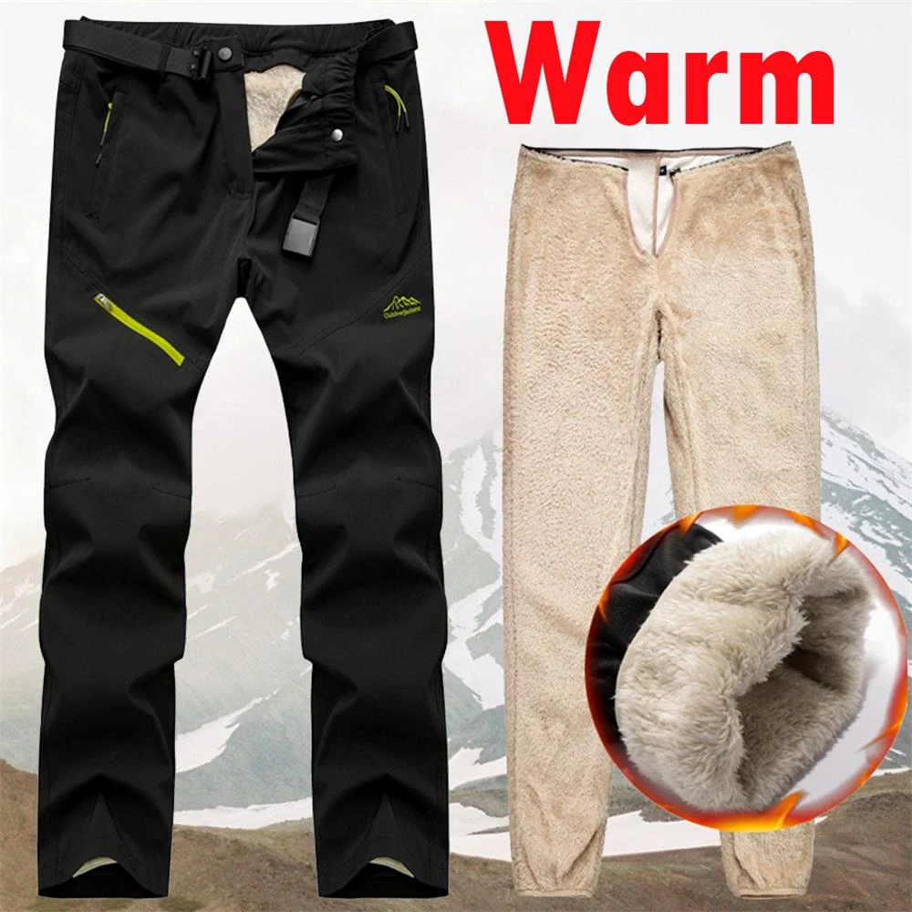 Mens Outdoor Pants Tactical Waterproof Trousers Autumn Winter Warm
