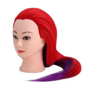 

Mannequin For Hairstyles Red and Purple Colorful Hair Hairdressing Practice Mannequin Head for Styling Braiding Training