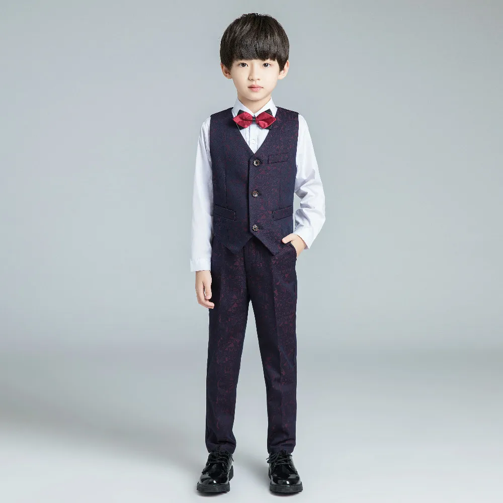 YuanLu Boys Suits For Wedding Party Piano Kids Suits Baby Tuxedo Blazer Dress Child Clothes Formal Costume Flower Print