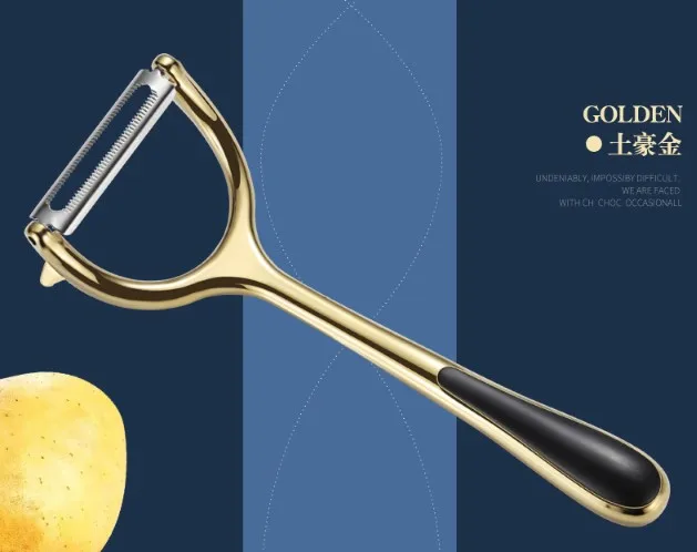 Gold Новая Овощечистка из нержавеющей стали, семейные кухонные инструменты, цветная Овощечистка для картофеля премиум класса, Овощечистка для фруктов, кухонные аксессуары - Цвет: Gold