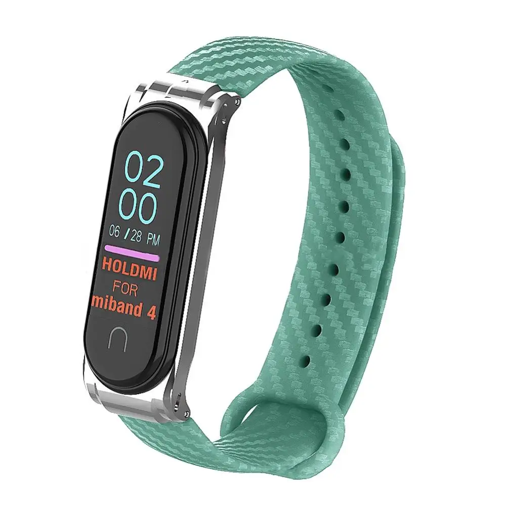 Ремешок на запястье из углеродного волокна для Xiaomi Mi Band 4 3 длина 24 см модный