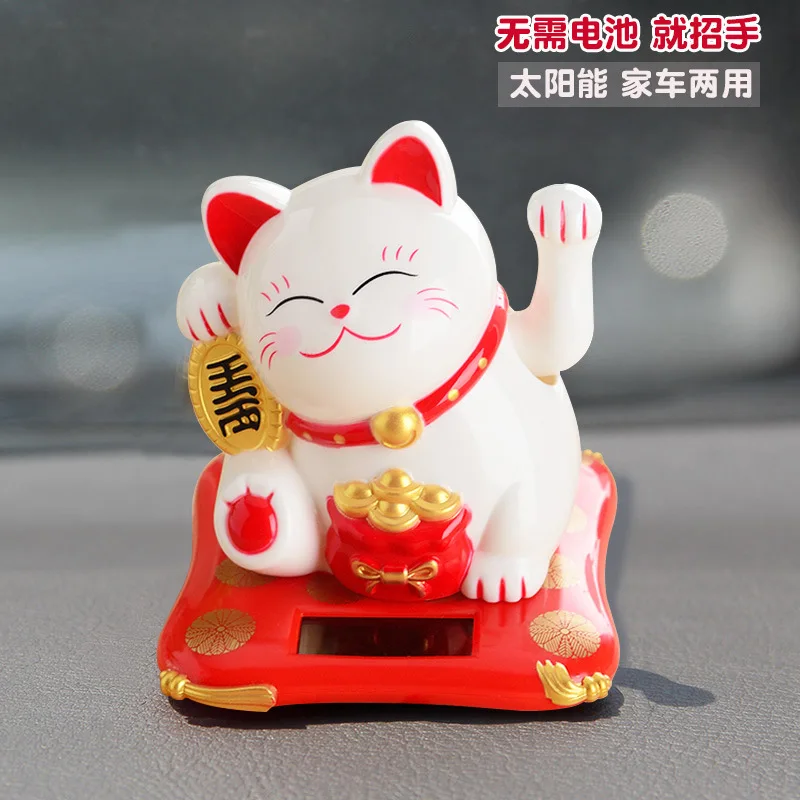 Оригинальный автомобиль Maneki Neko с солнечной батареей украшение для кошки в