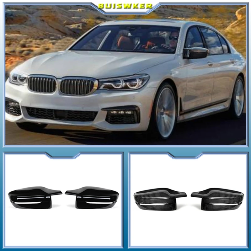 

2p Bright Black Side Wing Rearview Mirror cover caps for BMW 3 Series G20 G21 G28 320d 330e 330i 340i 2019-2022 M4 style LHD RHD