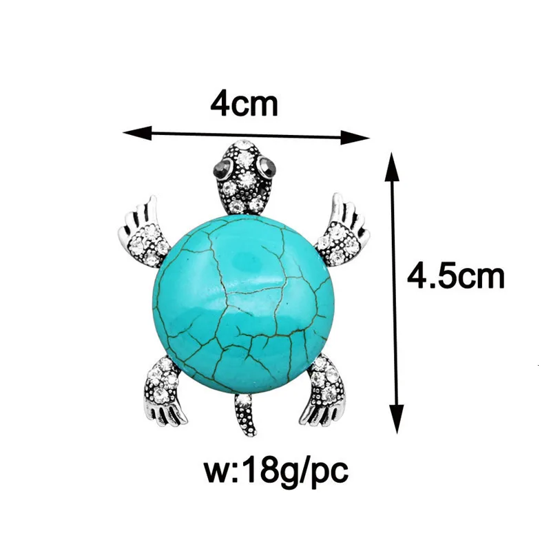 Винтаж Кристалл синий камень Черепаха Броши Античный Посеребренная личности вечерние Модные украшения