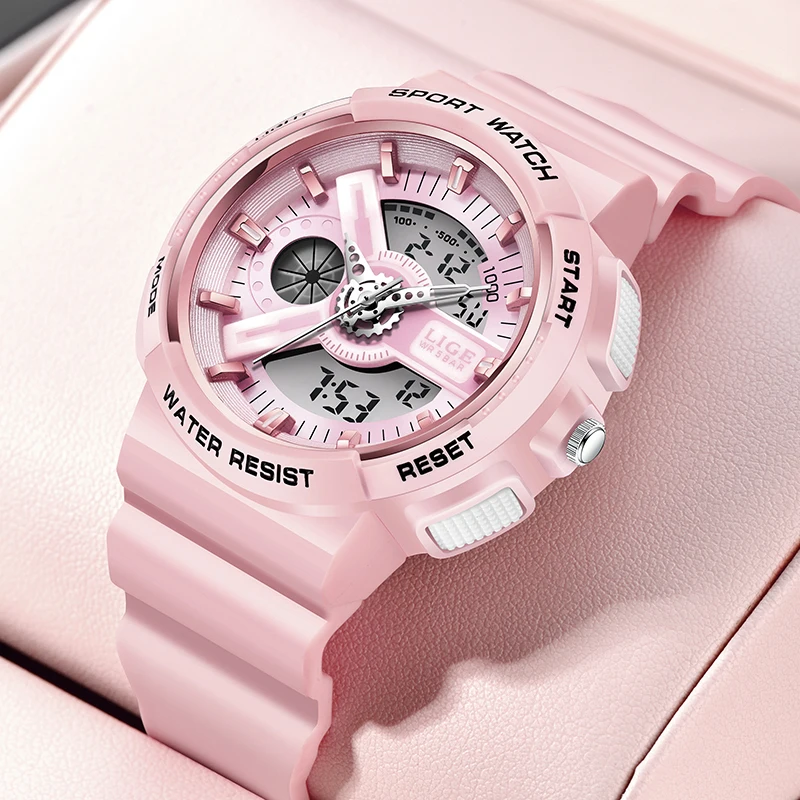 Sport Women Quartz Digital Watch Creative Diving Watch Ladies Waterproof Alarm Watch Dual Display Clock Montre Femme_voghion.com