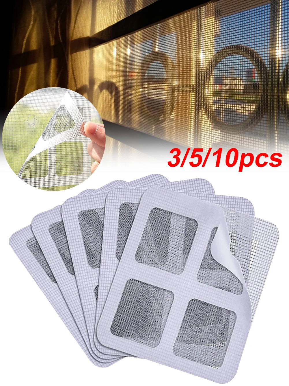 3/5/10Pcs Window Door Screen Repair Kit Fiberglass Screen Patches