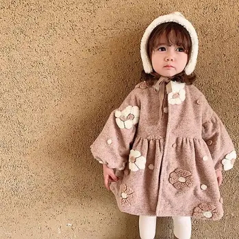 

2019 New Arrival Girls Woolen Coat Thicken Winter Full Sleeve Fashion Girls Jacket 1-6 Years PP132
