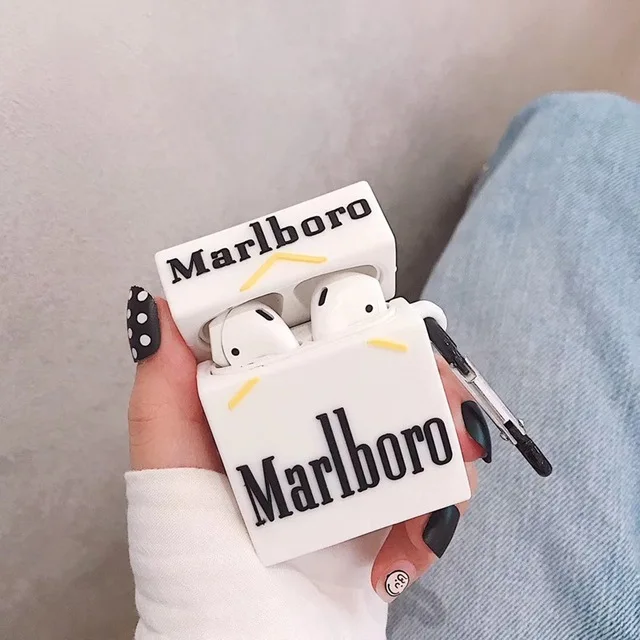 

Fashionable Lucky Cigarette Case Earphone Protection Bag for Apple Airpods 1 2 Bluetooth Wireless Headset Silicone Box Accessori