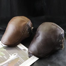 Модная кожаная мужская Кепка с уткой персонализированные пирсинг ремни дикая Кепка модная шапка мужская уличная ПУ горячий крепкий кофе черная утка шляпы