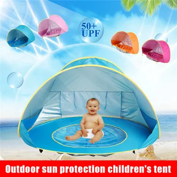 

Hot Baby Beach Tent Children Waterproof Sun Awning Tent UV-protect Sunshelter Mini Pool MVI-ing