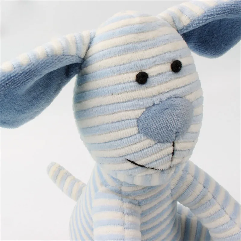 New 25cm Cute Blue Striped Puppy Dog Plush Toys Cartoon Animals Pets Dog Soft Baby Kids Sleeping Comfort Dolls Princess Girls Gift  (4)