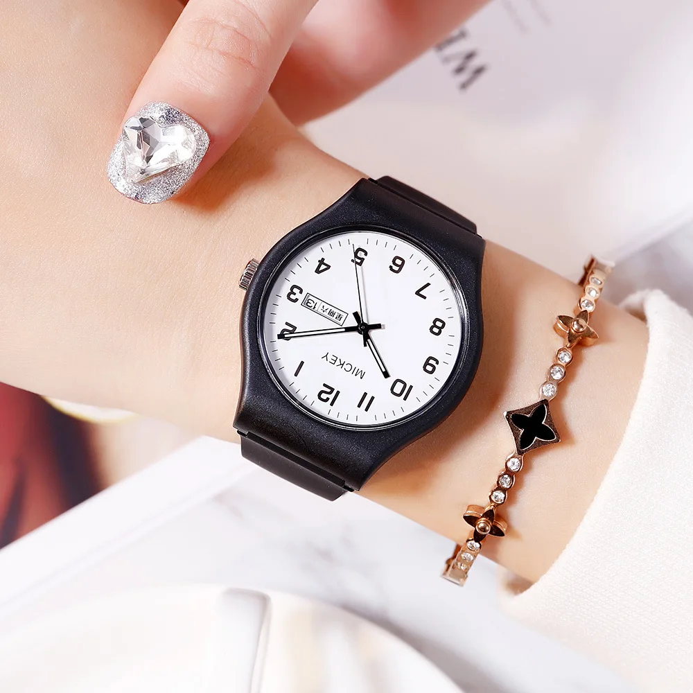 

Disney Rubber Watch Strap Watch Students Calendar Week Double Calendar Casual MEN'S Watch 259