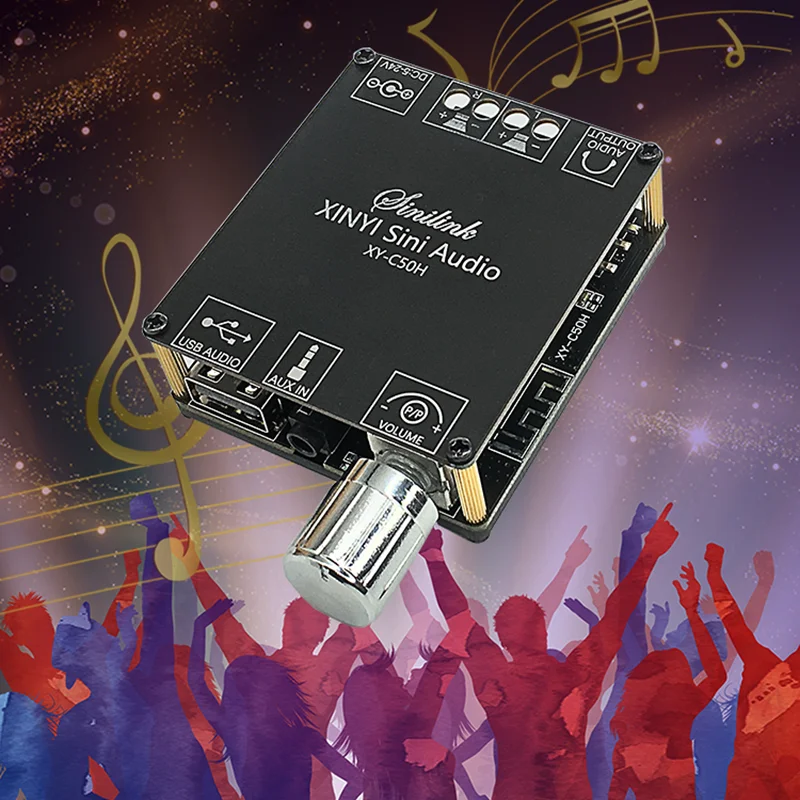 Audio TPA3116 Digital Bluetooth 5.0 Wireless Power amplifier Stereo board 50Wx2 Bluetooth Amp Amplificador 3.5MM USB APP C50H