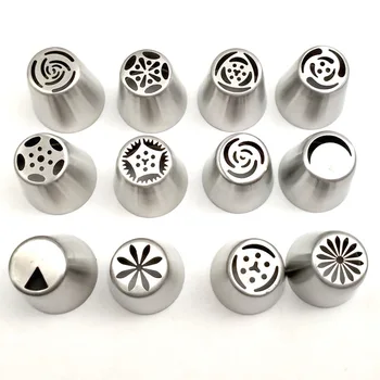 

12 pcs/set Cake Tools Piping Nozzle Sphere Ball Mold Ice Cream Baking Styling Tools Handmade Sugar Pastry Gadgets Home Supplies