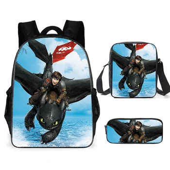 

New How to Train Your Dragon Children School Bags Set Cartoon Backpack Kids School Boy Girl Book Bag Mochila Infantil