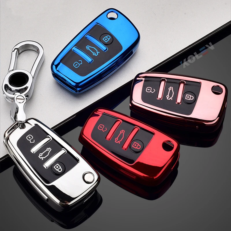 New Soft TPU Auto Chiave A Distanza Della Copertura Della Cassa di Protezione Borsette Per Audi C6 R8 A1 A3 Q3 A4 A5 Q5 A6 S6 A7 B6 B7 B8 8P 8V 8L TT RS Sline - H192691a1670748a085a440afaadbee34i