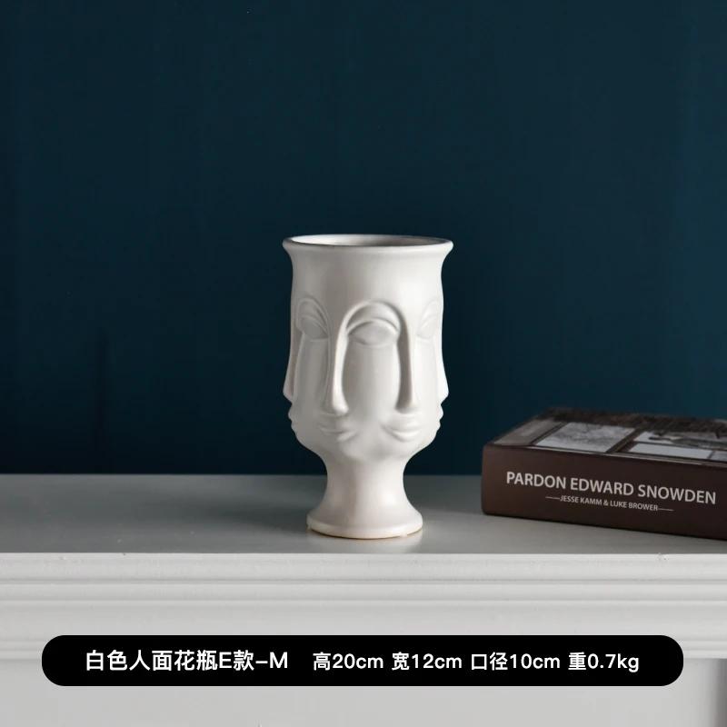 style 2 E-M Скандинавское искусство, керамическая ваза, креативная простая керамическая ваза, украшение домашнего декора, фарфоровая ваза, украшение - Цвет: style 2 E-M