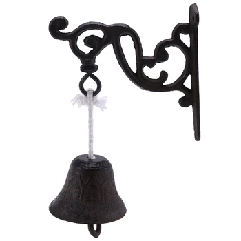 

Vintage Cast Iron Dinner Bell As Entry Door Bell, Outside Decor or Indoor Decoration Wall Mounted Antique Decor Bell