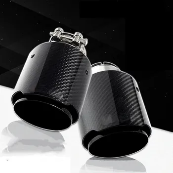 

All Black 101 Tail Car Muffler Tip Exhaust System Universal Streight Stainless Steel Black Glossy Exhaust Pipe Mufflers