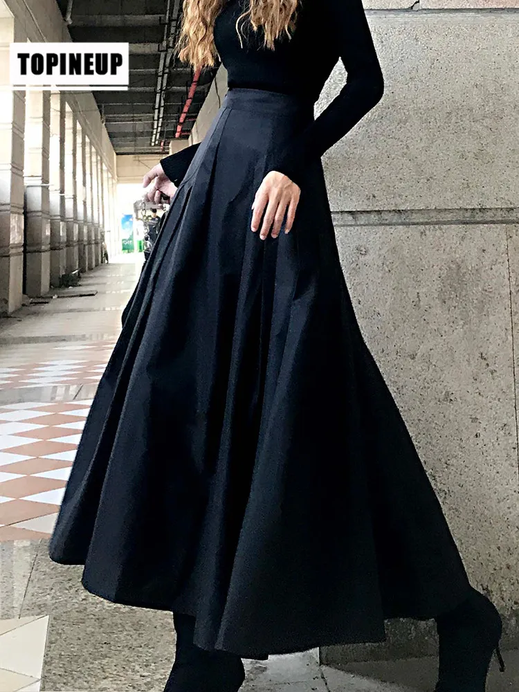 Новинка, Женская юбка,, модная, однотонная, элегантная, высокая талия, юбки, Осень-зима, новейшие, вечерние, с высокой талией, трапециевидная юбка