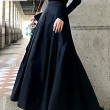 Новинка, Женская юбка,, модная, однотонная, элегантная, высокая талия, юбки, Осень-зима, новейшие, вечерние, с высокой талией, трапециевидная юбка