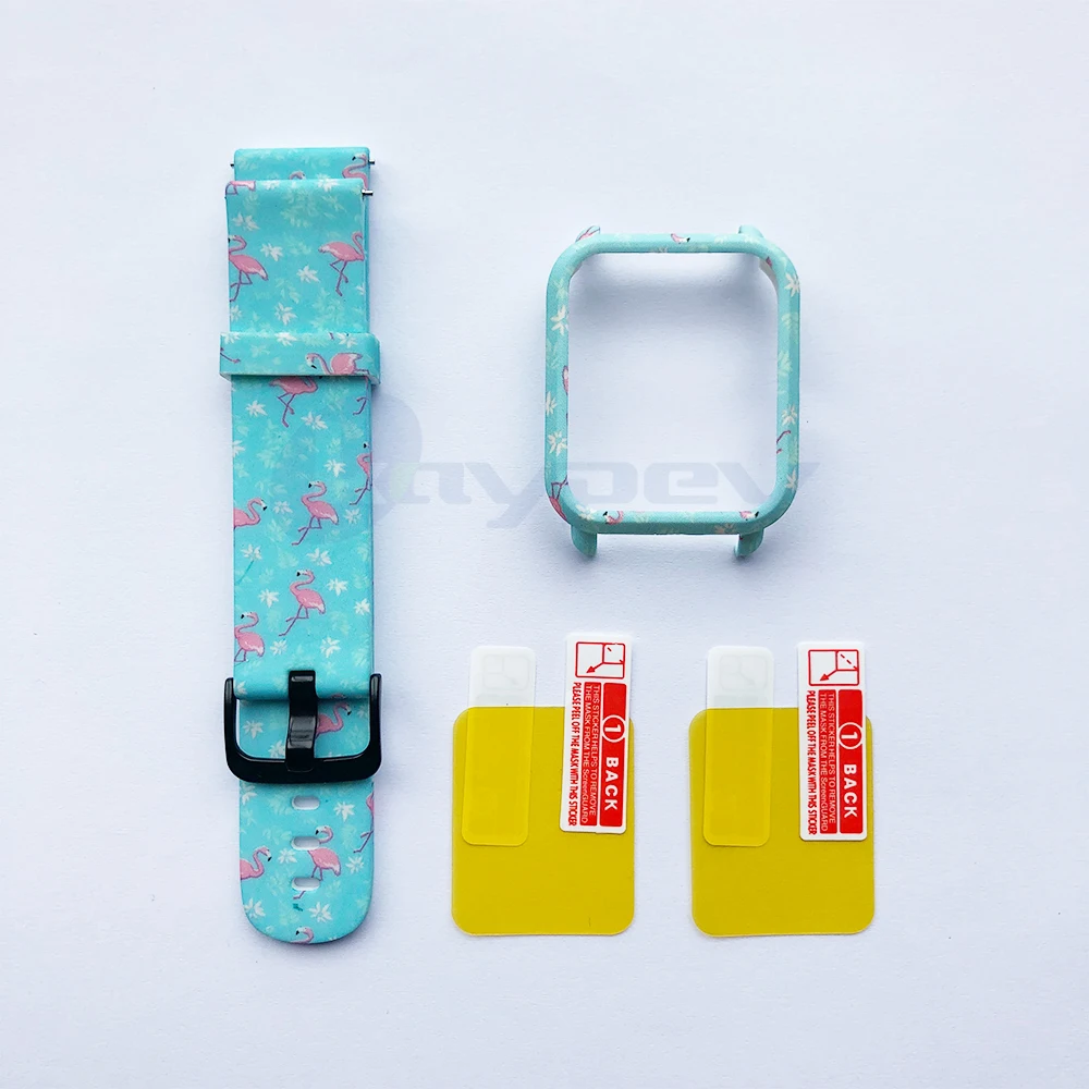 10-PC case 4в1 для Amazfit ремешок Bip 20 мм ремешок для часов Камуфляжный силиконовый браслет для Xiaomi Amazfit Bip Bit молодежный чехол Крышка Аксессуары - Color: 10-PC case