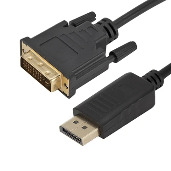 

Display Port to DVI Adapter Display Port to DVI Converter Male to Male Gold-Plated Cord 6 Feet Black Cable for Lenovo, Dell, HP
