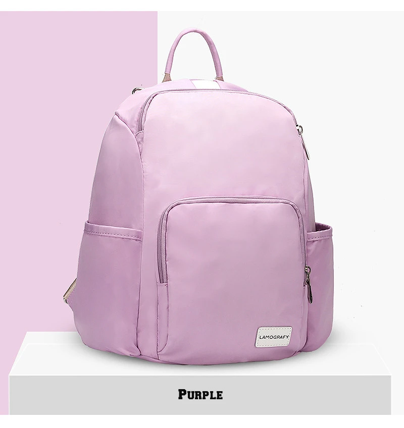 Purple Backpack LIKETHIS, Модный женский рюкзак, для отдыха, рюкзак, Повседневный, мульти карман, дорожная сумка, водонепроницаемый, школьный рюкзак через плечо, сумка - Цвет: Purple Backpack