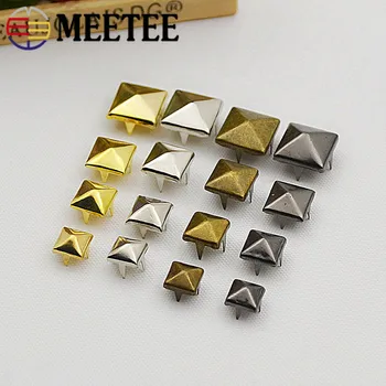 

Meetee 200pcs Square Claw Nails Four-claw Rivets Buckles for Handbag Shoes Belt Clothing Leather Crafts Decoration Accessories