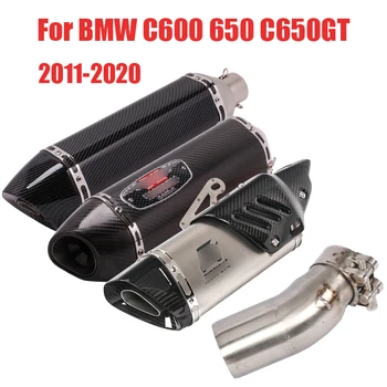 

For BMW C600 650 C650GT 2011-2020 Exhaust System Mid Link Pipe Connect Slip On Exhaust Pipe Escape Muffler Tips 51mm Motorcycle