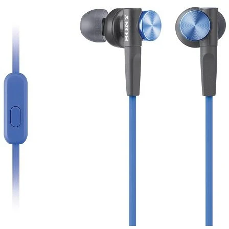 Гарнитура вкладыши Sony MDR-XB50AP 1.2м синий проводные