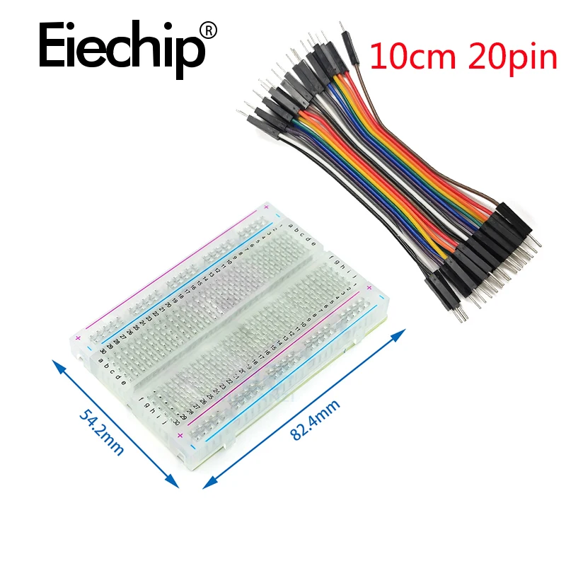Макетная плата PCB без пайки 400 точек мини-тестовая печатная 8 5 см x прозрачная