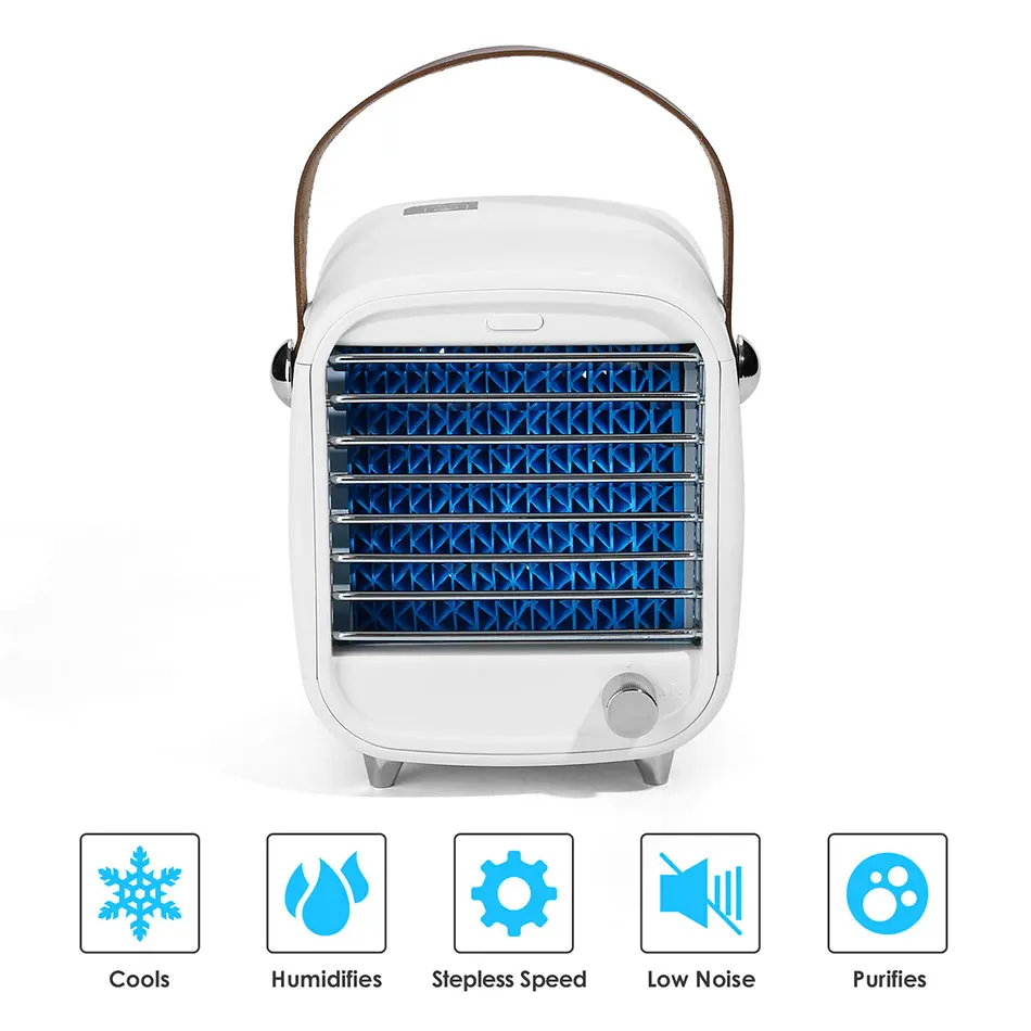 Color : Red Air Cooler USB Desktop Small Fan 2 Gear Silent Desktop Retro Style Automatic Shaking Head Rechargeable Fan