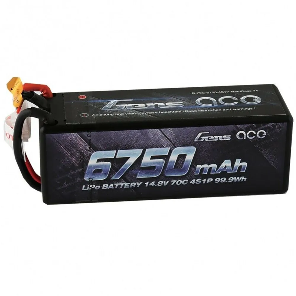 Gens 14,8 V 6750mAh 70C 4S1P XT90 вилка Lipo батарея для 1/8 RC автомобилей модель автомобиля