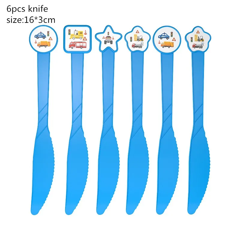 Мультяшные строительные машины, вечерние, декоративные, синие, инженерные машины, одноразовые, посуда, экскаватор, топпер для торта, товары для дня рождения - Цвет: 14