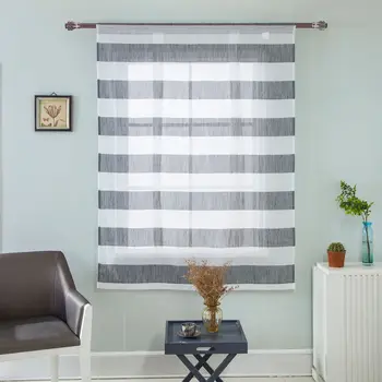 

117x160cm Striped Window Purdah Curtain Shield Door Scarf Window Curtain Valances Roman