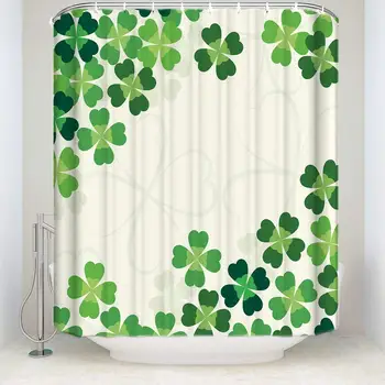 

Unique Custom Clover Happy St. Patrick's Day Waterproof Fabric Polyester Shower Curtain Bathroom Decor