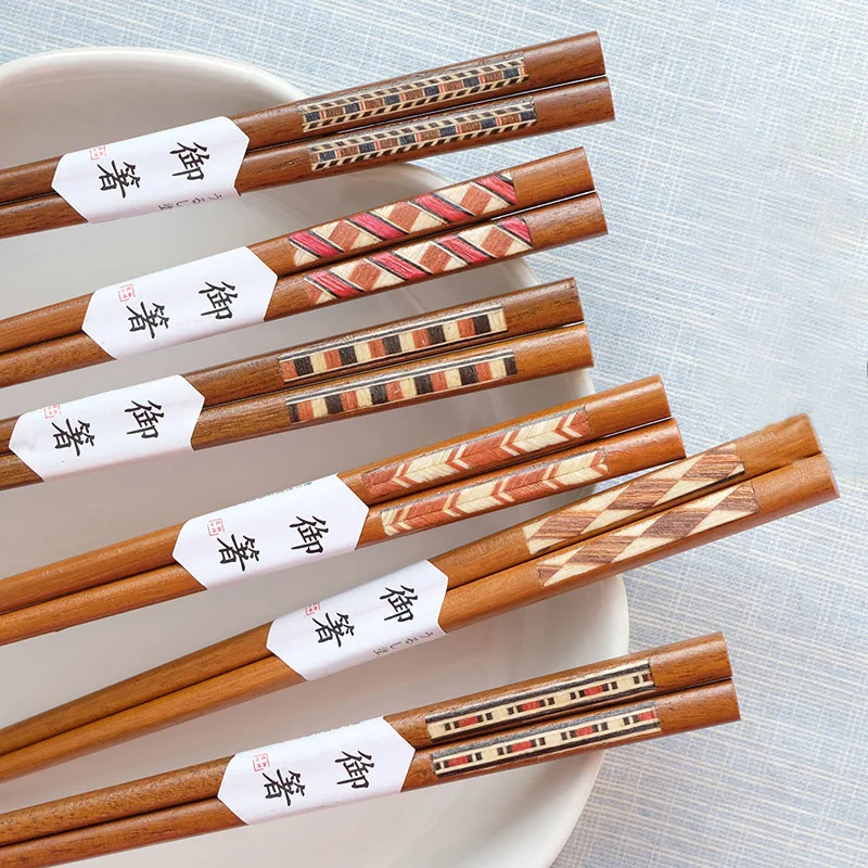 1 Pair Natural Bamboo Chopsticks Gift Set Reusable Classic Dishwasher Safe | Дом и сад