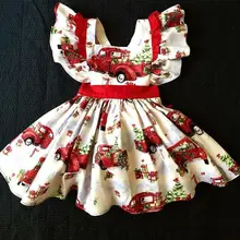 Рождественское Пышное Платье-пачка с бантом для маленьких девочек одежда принцессы на Рождество