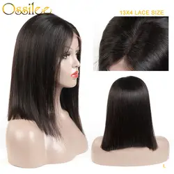 Ossilee боб парики на кружеве человеческие волосы боб парик короткие бразильские волосы remy 180% плотность 8-14 дюймов 13x4 кружева боб парики низкое