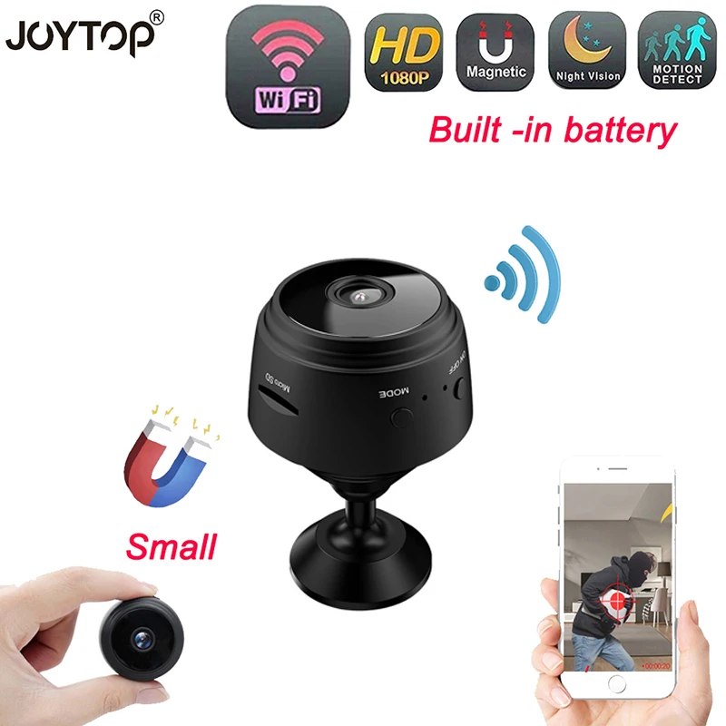 Wifi мини камера Встроенная батарея Домашняя безопасность ночное видение