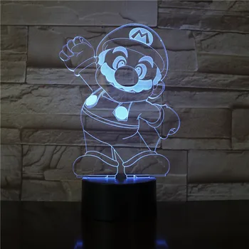 

Mario 3D LED night light USBTable Lamp Color Change Lampen Child NightLight USB Flexible lampe Friends Kids Birthday Gift -3301