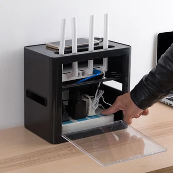 

Wireless Wifi Router power socket Storage Box Plastic desktop Cable Organizer Power cord finishing row plug line box mx10121050