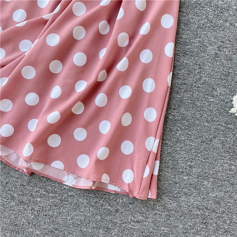 Amolapha, женское платье с v-образным вырезом, в горошек, с поясом, Vestidos, короткий рукав, сексуальные женские повседневные платья для пляжного отдыха