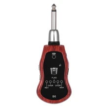 B6 Guitar Headphone Amp Mini Plug Guitar Amplifier Bluetooth Rechargeable for Electric Travel Pocket Guitar Mahogany Color 